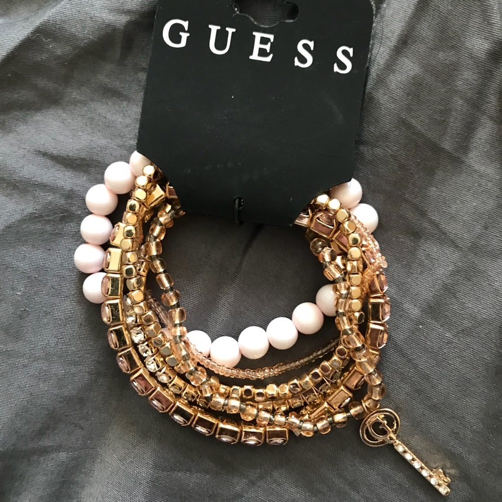 Gold Guess Mutliple Bracelets